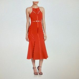 Cinq a Sept Orange midi dress Size 4